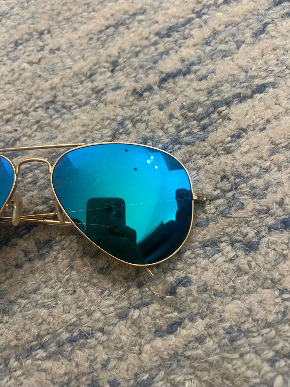 RayBan Aviator Sunglasses Blue Lenses
